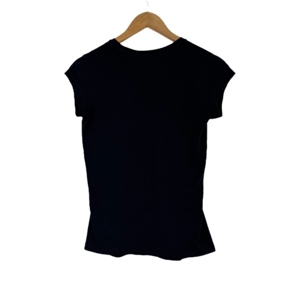 Demix Women’s Size Small Black Graphic Print Short Sleeve Athletic Tee Shirt - Picture 2 of 4